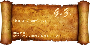 Gere Zamfira névjegykártya